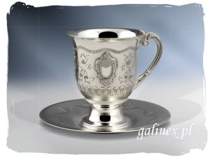 Filiżanka ze spodkiem srebro (400-0112)