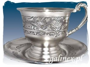 Filiżanka ze spodkiem srebro (400-0117)