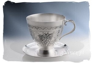 Filiżanka ze spodkiem srebro (400-0122)